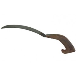 C141 Flora-101 Sickle (Datri) Self Sharpening - Serrated Teeth (With Bend Wooden Handle)