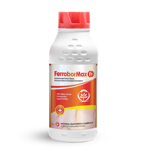 Amino-based liquid fertilizer with ferrous and boron for crops