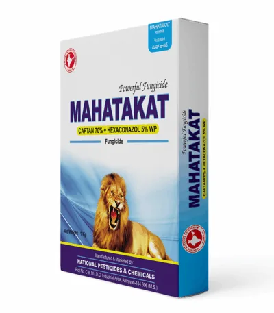 Mahatakat – Captan 70% + Hexaconazole 5% WP broad-spectrum systemic and contact fungicide