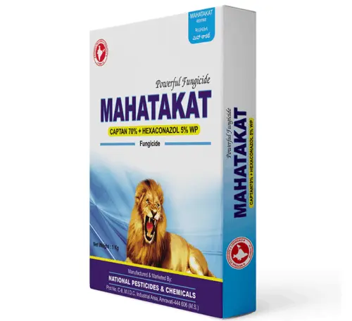 Mahatakat – Captan 70% + Hexaconazole 5% WP broad-spectrum systemic and contact fungicide