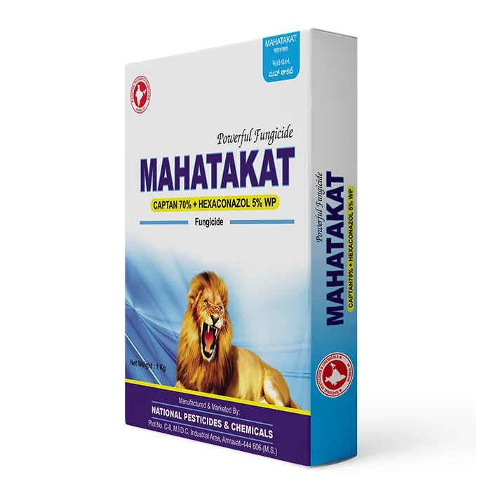 Mahatakat – Captan 70% + Hexaconazole 5% WP broad-spectrum systemic and contact fungicide