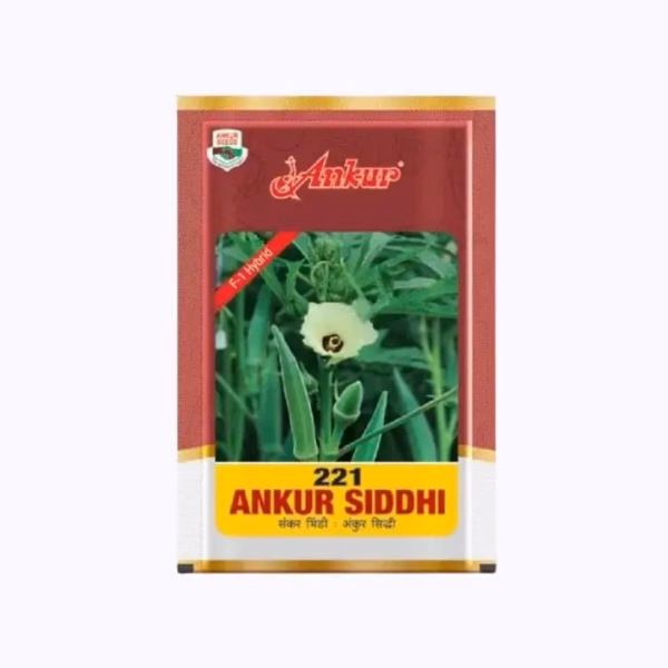 Ankur Hybrid No. 221 Okra (Bhindi) Seeds 100 g – High Yield Ladyfinger Vegetable Seeds