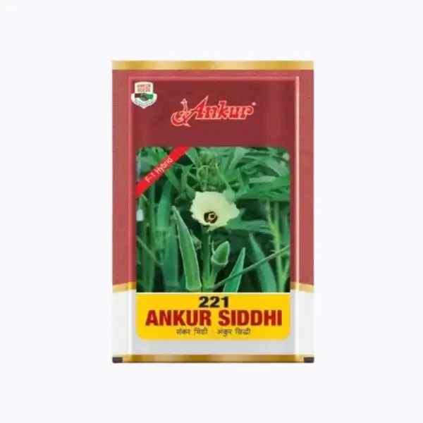 Buy Ankur Hybrid No.221 Okra (Bhindi) Seeds – 100 GRM | High Yield Ladyfinger
