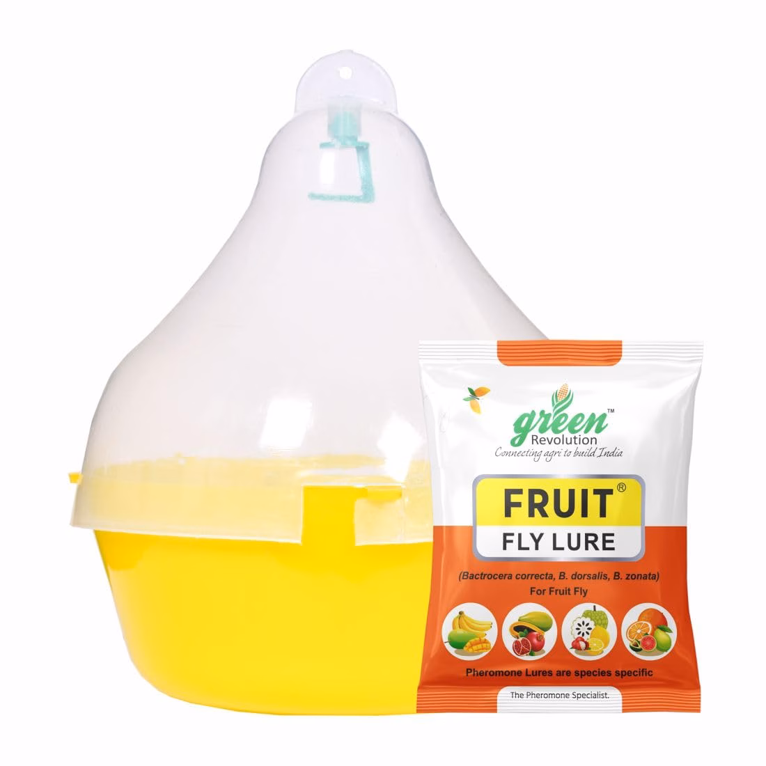 51qa390ISOL._SL1100_ MAXPLUS TRAP with Fruit Fly Pheromone Lure (PT104) Pack of 5 – McPhail Type Insect Trap | GREEN REVOLUTION - Image 1