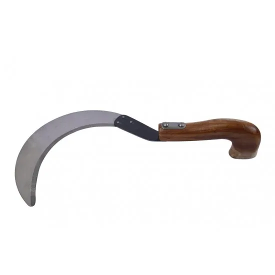 Sickle with wooden handle for crop cutting