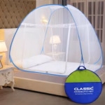 Classic Mosquito Net for Double Bed | Queen Size Foldable Machardani | Strong Polyester 30 GSM Net | PVC Coated Steel Frame