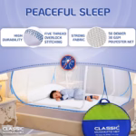 Classic Mosquito Net for Double Bed | Queen Size Foldable Machardani | Strong Polyester 30 GSM Net | PVC Coated Steel Frame - Image 2