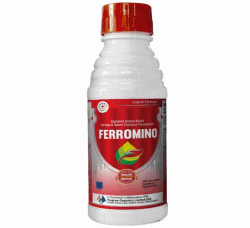 Amino-based liquid fertilizer with iron and boron