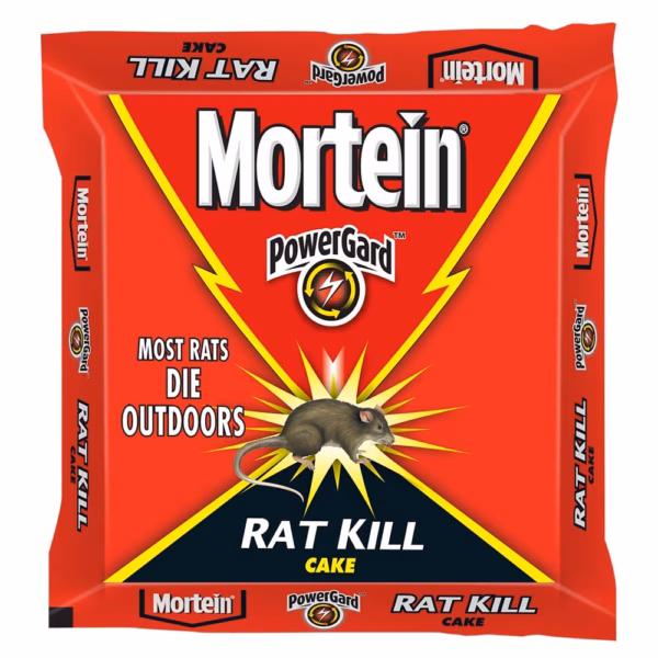 Mortein PowerGard Rat Kill Cake 100g | One Feed Rat Killer | Effective Outdoor Rodent Control