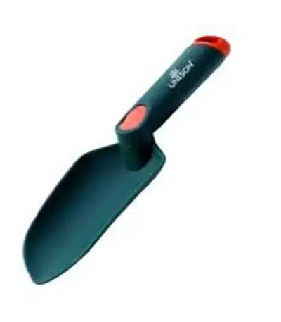 Plastic hand trowel gardening tool.