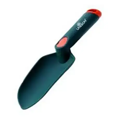 Plastic hand trowel gardening tool.