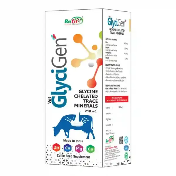 GLYCIGEN by Refit – Glycine Chelated Trace Minerals for Cattle, Cow & Buffalo
