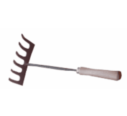 C164W garden rake 6 teeth wooden handle 30 cm