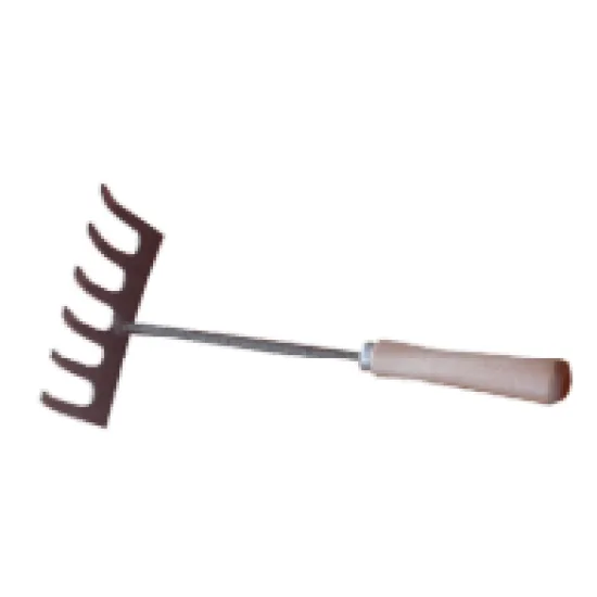C164W garden rake 6 teeth wooden handle 30 cm
