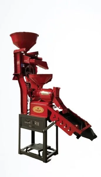 Destoner Type Mini Rice Mill – 3 HP Single Phase | 150 Kg/Hr Capacity | Sun 6N100/110 Huller Type