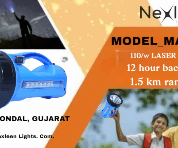 Nexleen Majar Torch (100W) – High Power Rechargeable LED Torch with 15-Hour Backup for Farmers
