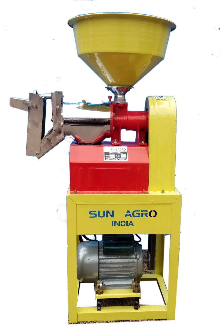 mini-domestoc-rice-mill-chrome-plated Mini domestic rice mill chrome plated 3HP Sun Brand