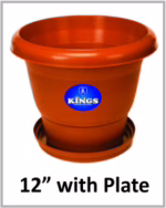 Plastic Planter 12 Inch for Gardening – Durable Plastic Plant Pot | King