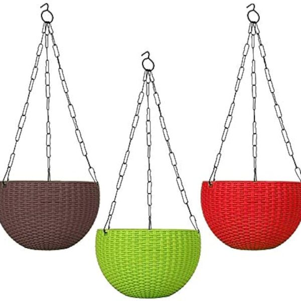 Hanging Basket for Balcony | Rattan Hanging Basket for Plants, Indoor & Outdoor Home Garden Décor